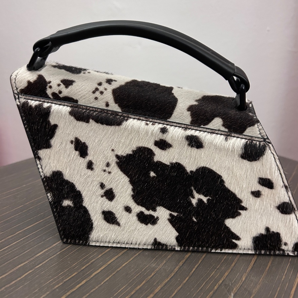 Acne Studios Ponyhair Distortion Bag  Cow Print w/ crossbody strap - Picture 2 of 11